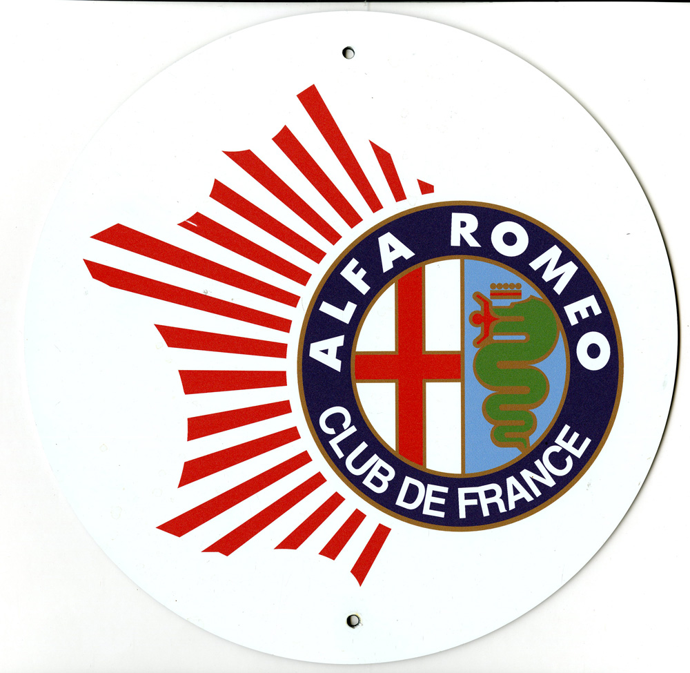 Plaque en tôle Alfa Romeo Club de France Mas du Clos 99 Côte d'Ahun